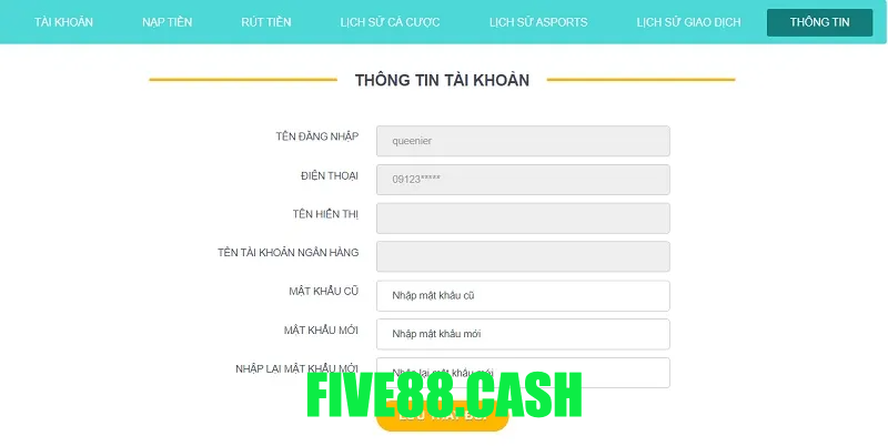 Các bước đăng ký Five88