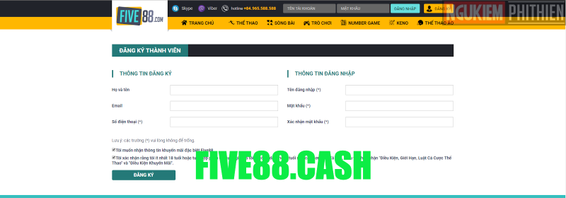 Tiến hành đăng nhập Five88