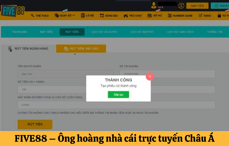 Rút tiền bằng ngân hàng